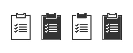 Checklist icons in four different versions in a flat designのイラスト素材