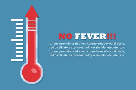 No fever concept in a flat design. Vector illustrationのイラスト素材