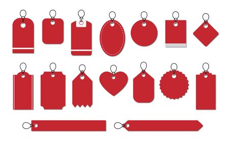 Set of blank labels tag template with shadowのイラスト素材