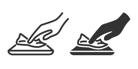 Disinfection icon in two versions in simple design. Vector illustrationのイラスト素材