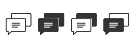 Review comment icons in four different versions in a flat designのイラスト素材