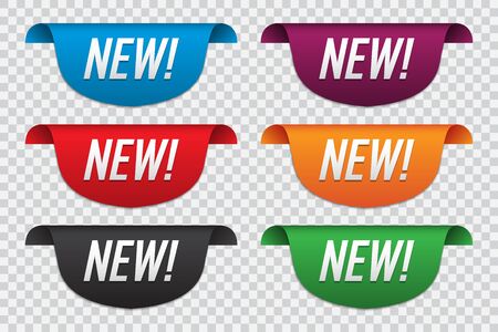 Set of new sticker label. Promotion labels in different colors with shadowのイラスト素材