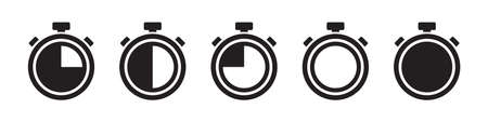 Stopwatch vector icons collection in simple design