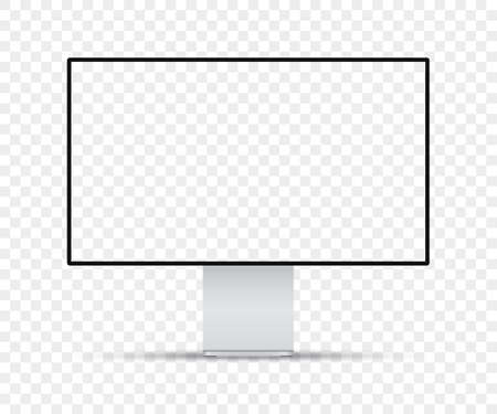 Realistic computer monitor with blank screen on a transparent backgroundのイラスト素材