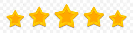 Set of rating stars badges with ribbon in a flat designのイラスト素材
