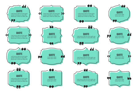 Big set of quote text vintage labels frames in a flat design. Quote textbox collectionのイラスト素材