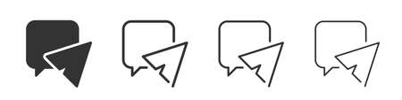 Chat icons collection in two different styles and different stroke. Vector illustration EPS10のイラスト素材