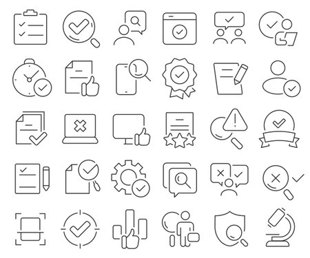 News and press line icons collection. Thin outline icons pack. Vector illustrationのイラスト素材