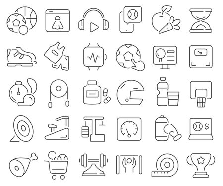 News and press line icons collection. Thin outline icons pack. Vector illustrationのイラスト素材