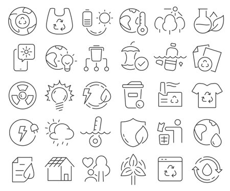 News and press line icons collection. Thin outline icons pack. Vector illustrationのイラスト素材