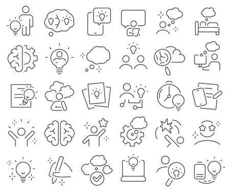News and press line icons collection. Thin outline icons pack. Vector illustrationのイラスト素材