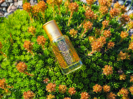 Natural oil for relaxation and bliss. Traditional Arabic incense.の写真素材