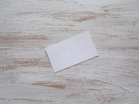 Business card on the background of painted floorの写真素材