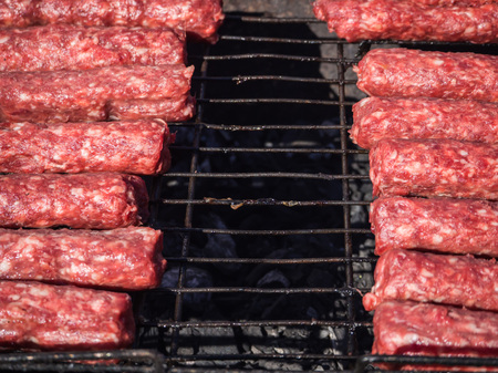 Moldovan mititei and cooked on the grill