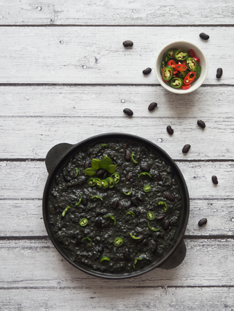 Black chili from black beans. Ethnic cuisineの写真素材