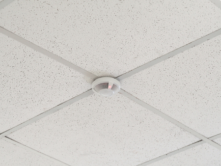 Fire alarm sensor on the ceiling. Close upの写真素材