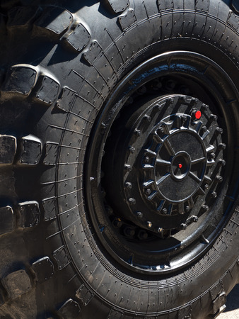 Big wheel heavy duty car. Close upの写真素材