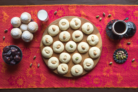 Ghorayeba sweets. Eid eats. Cookies of El Fitr Islamic Feast.の写真素材