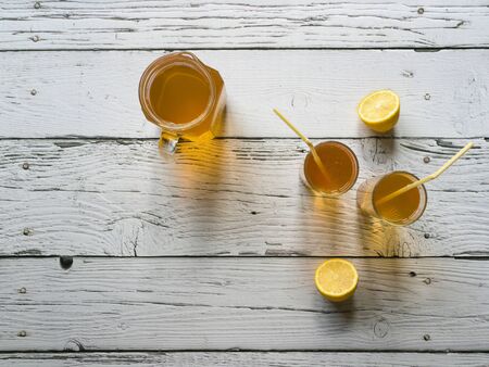 Energy drink. Kombucha is a drink produced by fermenting tea with symbiotic culture of bacteria.