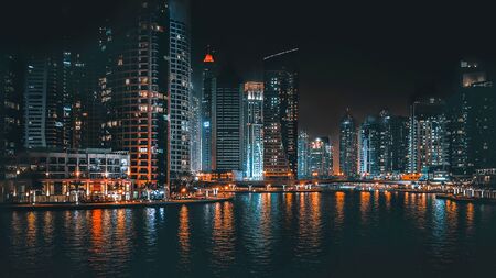 Night view of Dubai. business district of Dubai.の写真素材