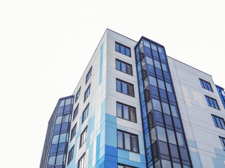 Isolated colored building wall. Modern beautiful new buildings.