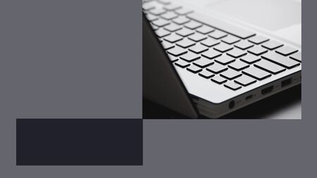 Laptop keyboard. Business concept design poster. Template for poster, banner, invitation, cover.の写真素材