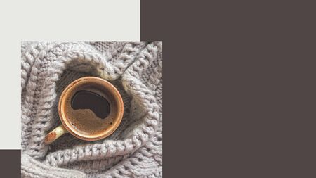 Coffee cup design poster. Template for poster, banner, invitation, cover.の写真素材