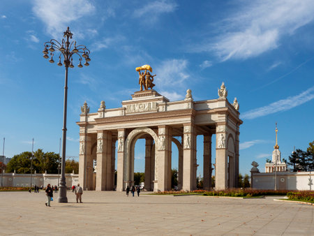 Moscow, Russia, September 30, 2020. Kuskovo Park-the Estate of count Sheremetev. Popular tourist attraction in Moscow.のeditorial素材
