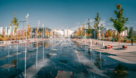 Moscow, Russia, September 30, 2020. Panoramic view of Kuskovo Park-the Estate of count Sheremetev. Popular tourist attraction in Moscow.のeditorial素材