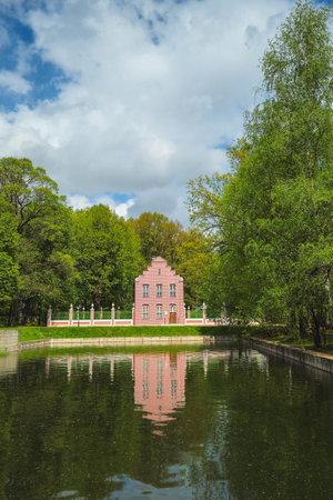 Kuskovo Park in Moscow. Dutch House in the garden. Russia. Vertical view.の写真素材