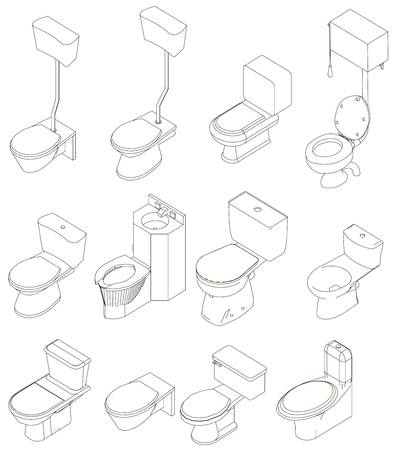 toilet icon setのイラスト素材
