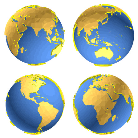 three-dimensional model of the planet earthのイラスト素材