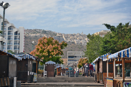 Tiberias, Israel - December 2, 2013: The City of Tiberias life on the streets: people, cars on the streets, the old and new buildingsのeditorial素材