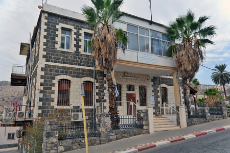 Tiberias, Israel - December 2, 2013: The City of Tiberias life on the streets: people, cars on the streets, the old and new buildingsのeditorial素材