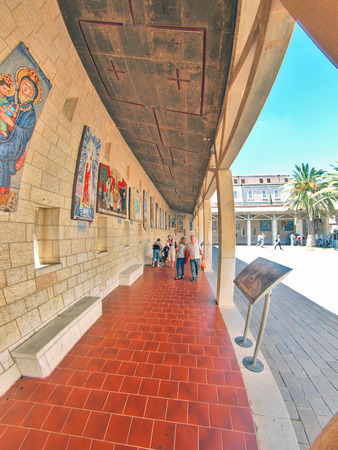 NAZARETH, ISRAEL - January 1, 2008: Basilica of the Annunciation in Nazareth on January 1, 2008, Israelのeditorial素材