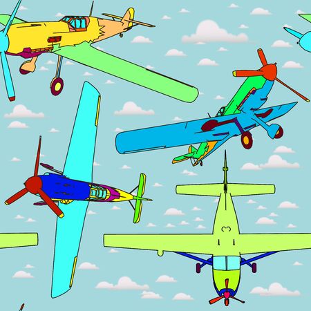 seamless pattern with planesのイラスト素材