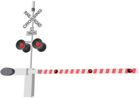railroad crossing vector illustration isolated on white backgroundのイラスト素材