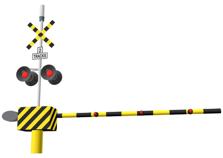 railroad crossing vector illustration isolated on white backgroundのイラスト素材