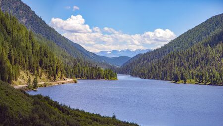 Ulagan lakes. Altai mountains. Siberia Russia. Panorama big sizeの写真素材