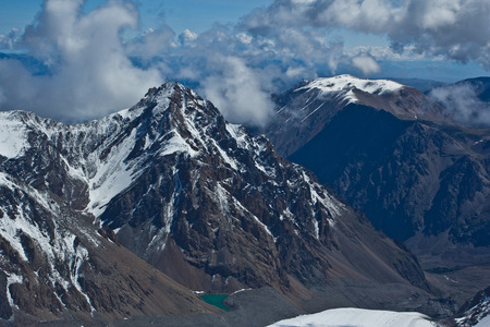 Beautifull valley with view to snow mountains  in Altaj, Russia  at the summerの写真素材