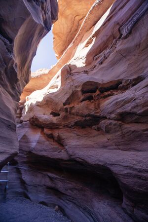 Misterious Red canyon  in the Israil and sun lights and stones in Israil near Eilat with sunlightsの写真素材