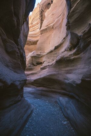 Misterious Red canyon  in the Israil and sun lights and stones in Israil near Eilat with sunlightsの写真素材