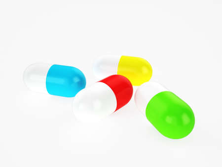 different colors capsules, 3d render