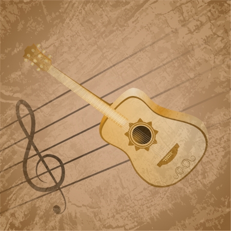 Classic Guitar Background Theme, EPS10のイラスト素材