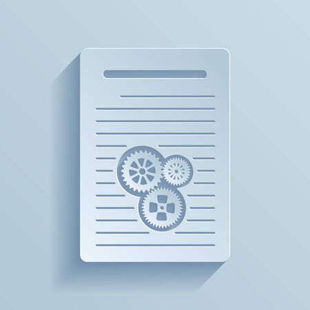 Paper icon of document with gears  Vector illustration EPS10のイラスト素材