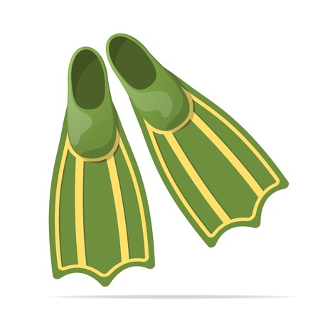 Green flippers for diving のイラスト素材