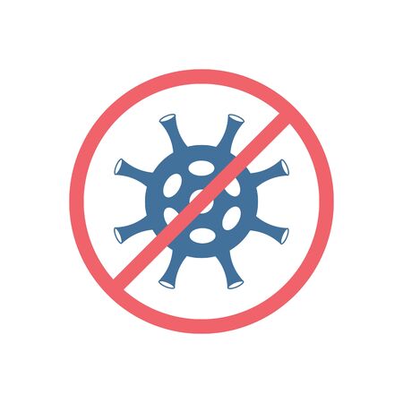 Novel Coronavirus 2019-nCoV crossed out with red stop sign.のイラスト素材