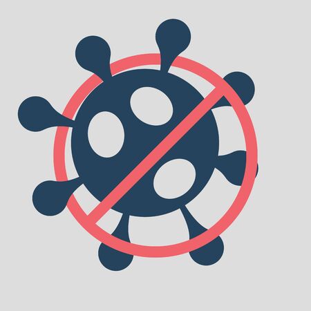 Novel Coronavirus 2019-nCoV crossed out with red stop sign.のイラスト素材