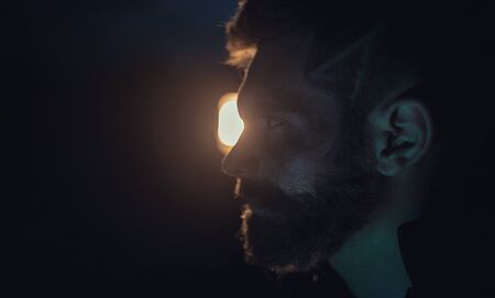 Dnipro, Ukraine- June 5, 2019: Portrait of cosplayer portraying superhero Thor from Marvel Comics.のeditorial素材