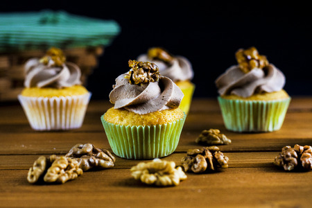 Walnut Cupcakesの写真素材